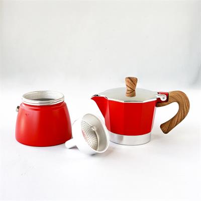 Black Goat 6 Cup Moka Pot Red