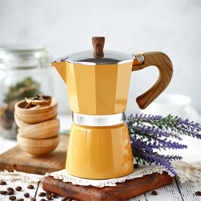 Black Goat 6 Cup Moka Pot Yellow