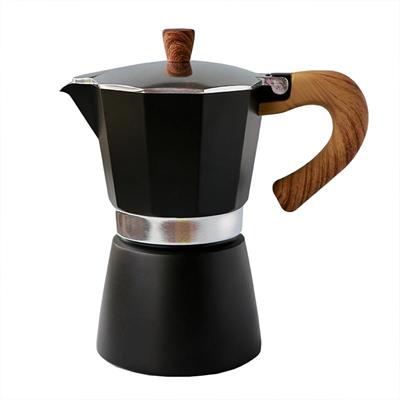 Black Goat 6 Cup Moka Pot Black