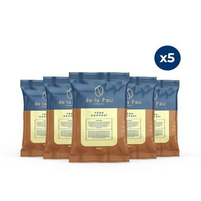 De La Pau Taze Öğütülmüş Premium Türk Kahvesi 100 Gr x 5