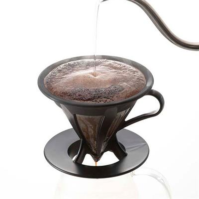 Hario 02 Kendinden Filtreli Dripper (Siyah)