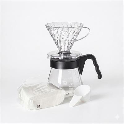 Hario V60 Kahve Demleme Seti “Şeffaf”