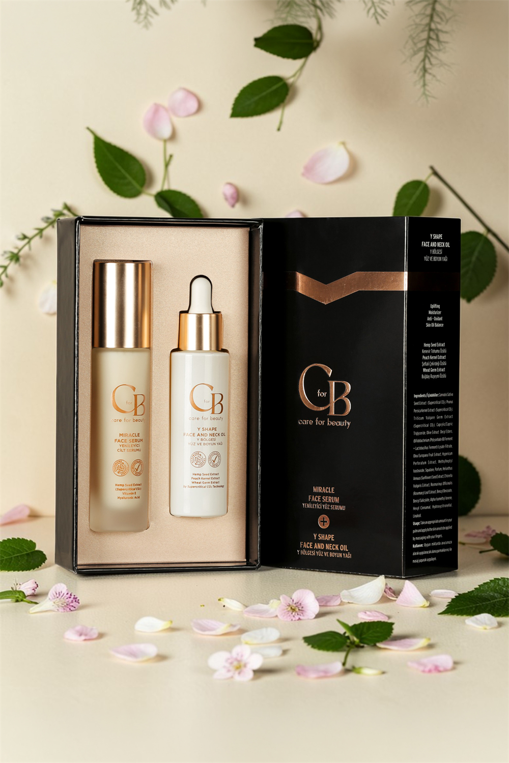 HQserum VCserum Rejuvie3セット Kenevir Tohumu Özlü Bakım Seti Yüz Serumu + Y Bölgesi Yüz Ve Boyun
