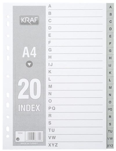 Kraf Seperatör A4 A-Z Harfli