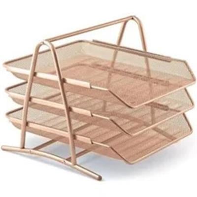 Mas 523 Perfore 3Lü Evrak Rafı Seti - Rose Gold