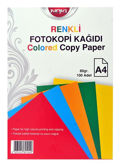 Noki-Noki A4 5 Renk 100 Yaprak Renkli Fotokopi Kağıdı