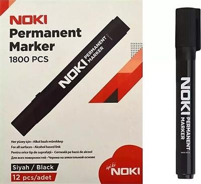 Noki-Noki Permanent Marker Kesik Uç Siyah 12 li