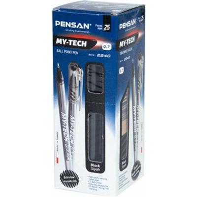 Pensan Tükenmez Kalem My-Tech 0.7 Siyah - Kutu - 25 Adet
