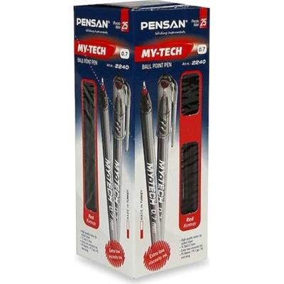 Pensan Tükenmez Kalem My-Tech 0.7 Kırmızı - Kutu - 25 Adet