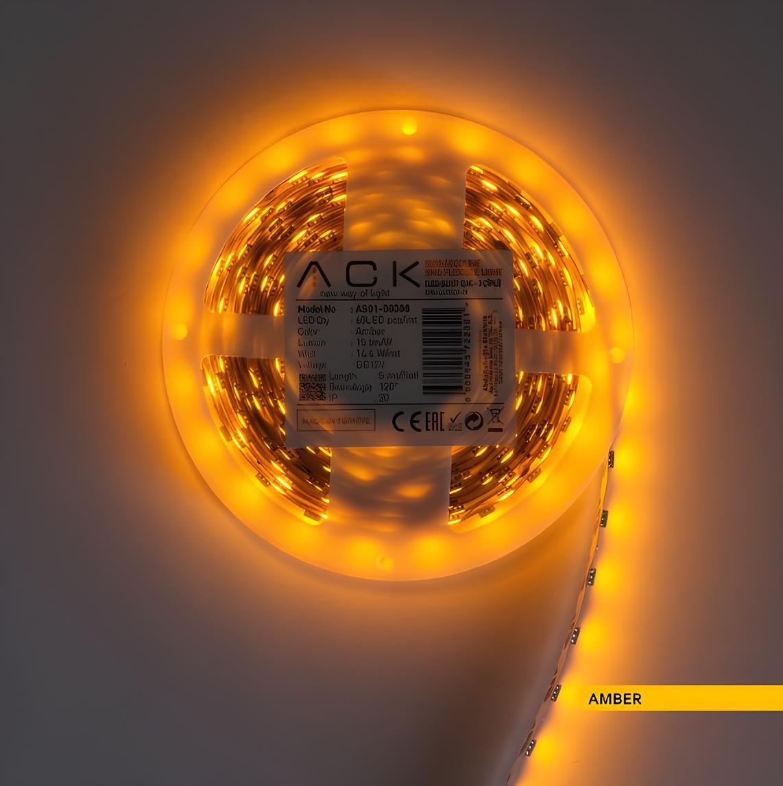 Ack 10 W 3 Çip 60 Led'li Şerit Led Amber Işık AS01-00308
