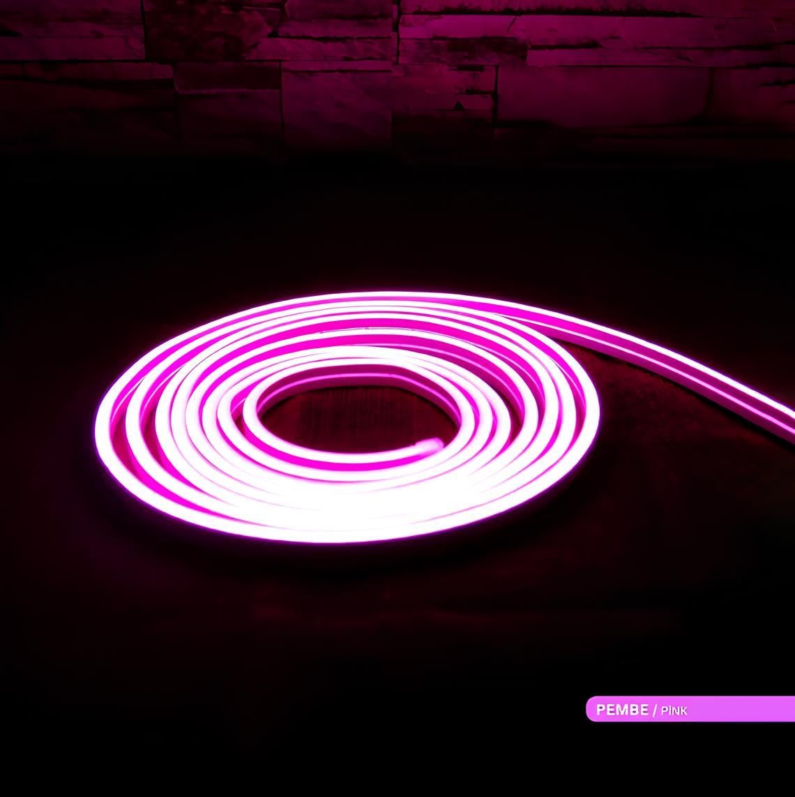 Ack 12V Led Neon Hortum Pembe Işık AS03-00602