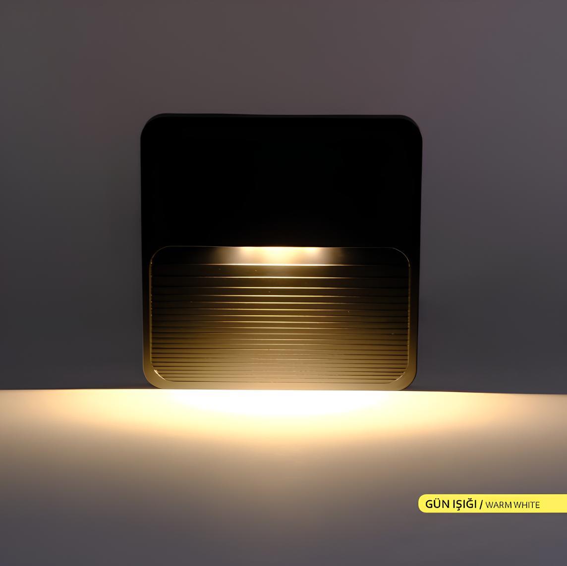 Ack 12 cm Likia Led Duvar Armatürü Siyah Kasa Gün Işığı AH07-01401