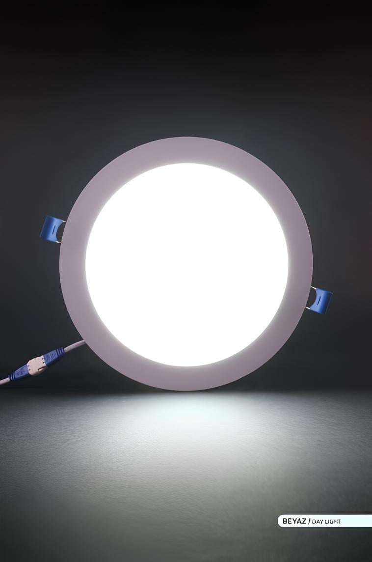 Ack 12 Watt Beyaz Kasa Sıva Altı Yuvarlak Led Panel Beyaz Işık AP01-01230