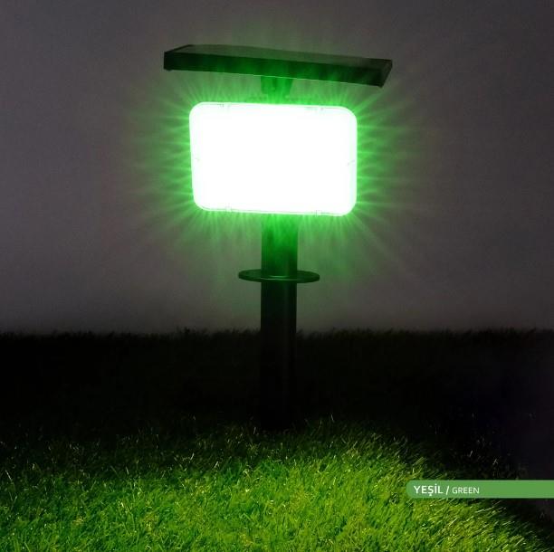 Ack 14 cm Solar Pc Led Bahçe Armatürü Siyah Kasa Yeşil Işık G60-01851