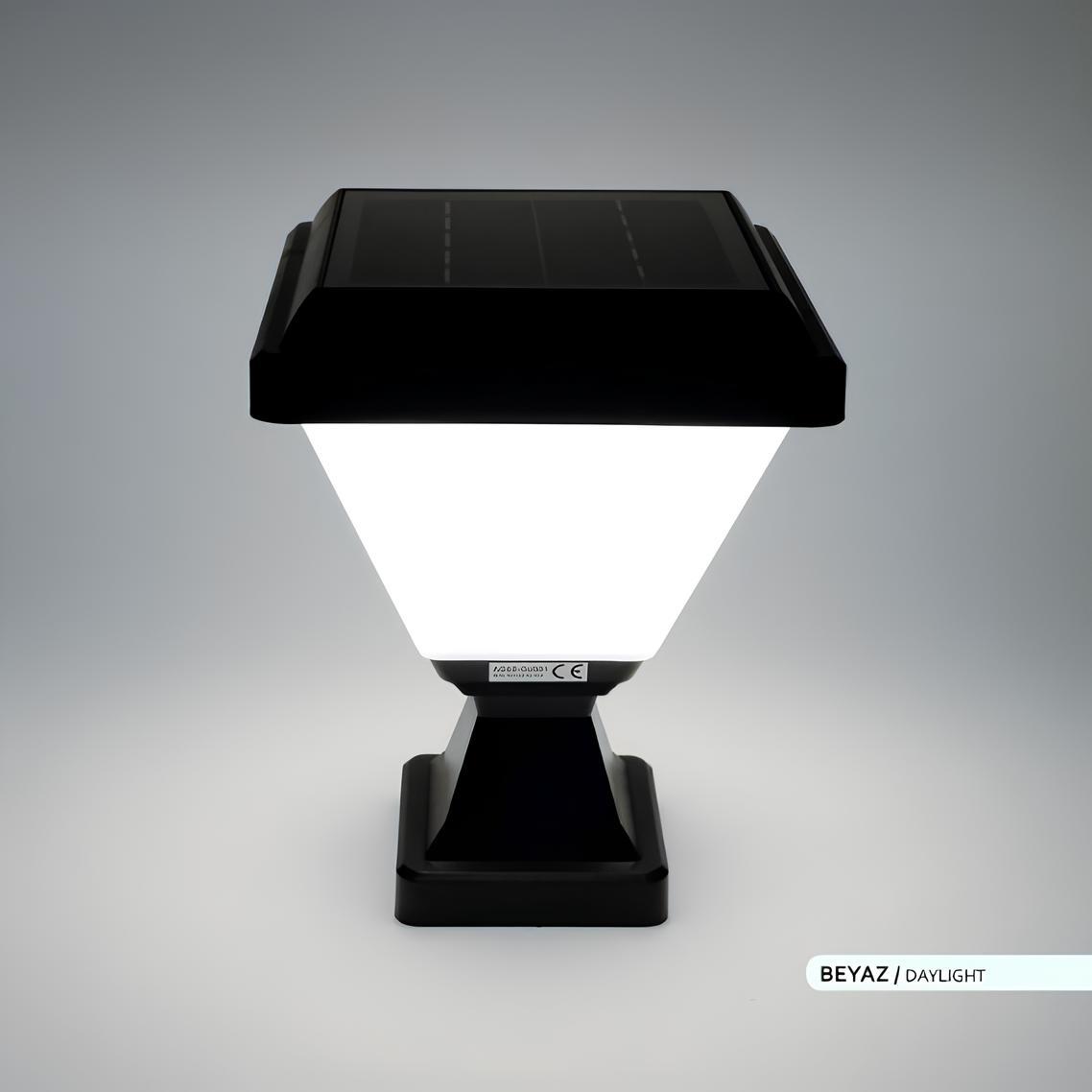 Ack 16 cm Solar Pc Led Bahçe Armatürü Siyah Kasa Beyaz Işık AG60-06831