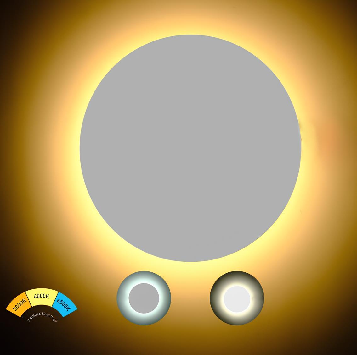 Ack 18 cm 3 Renk Butonlu Led Duvar Apliği Beyaz Kasa AT15-01290