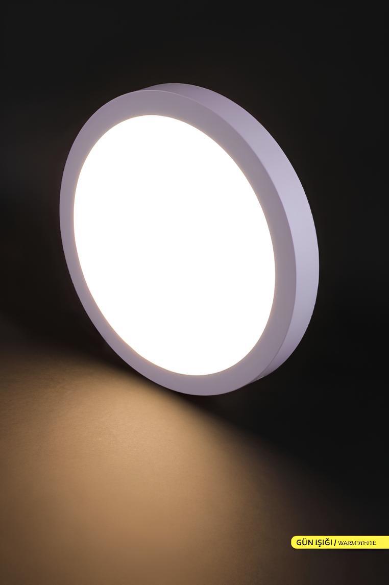 Ack 18 Watt Beyaz Kasa Sıva Üstü Yuvarlak Led Panel Gün Işığı AP03-01800