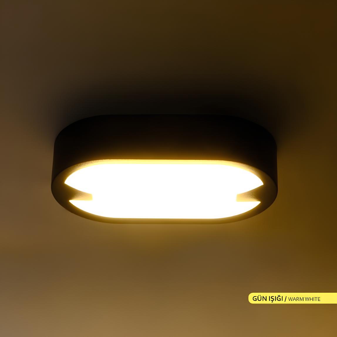 Ack 21 cm Led Duvar Armatürü Siyah Kasa Gün Işığı AT11-21501