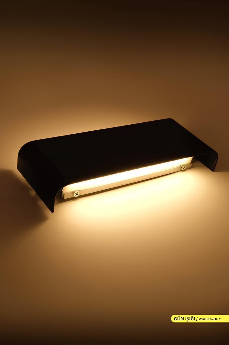 Ack 23x9 cm Led Duvar Apliği Siyah Kasa Gün Işığı AH07-03201