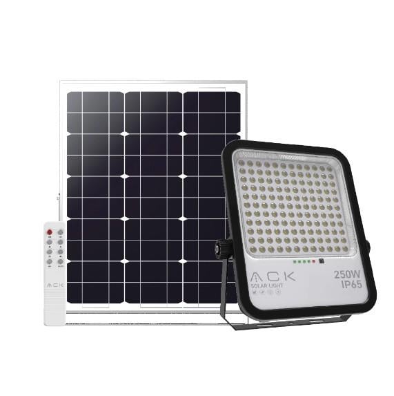 Ack 250 W Solar Led Projektör Siyah Kasa Beyaz Işık AT65-19632
