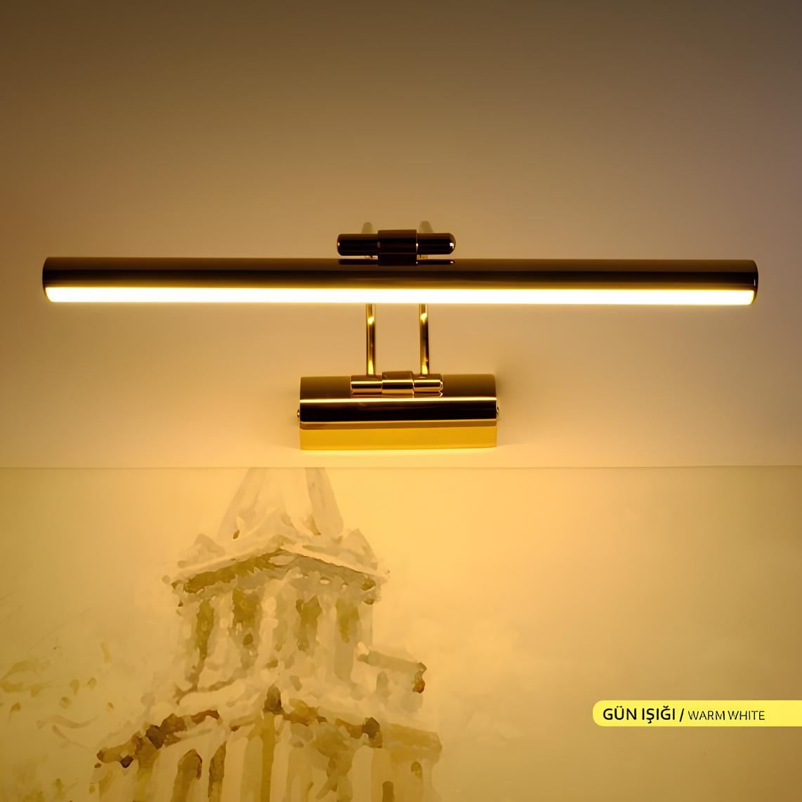 Ack 35 cm Led Tablo, Banyo, Ayna Apliği Gold Kasa Gün Işığı AH10-00107