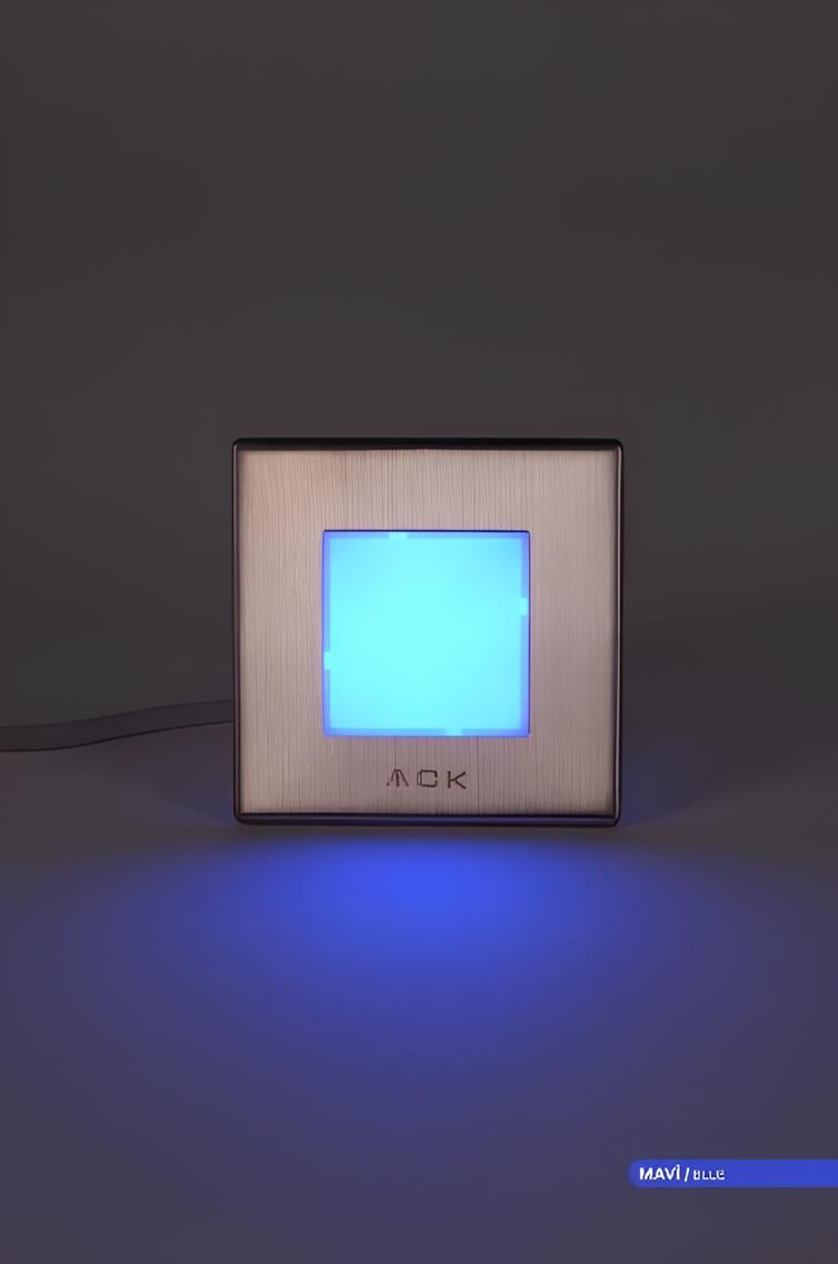 Ack 5 cm Kare Led Merdiven Duvar Armatürü Mavi Işık AH07-00964