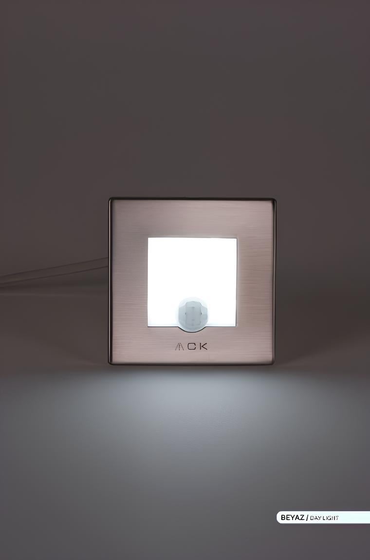 Ack 5 cm Sensörlü Kare Led Merdiven Duvar Armatürü Beyaz Işık AH07-00834