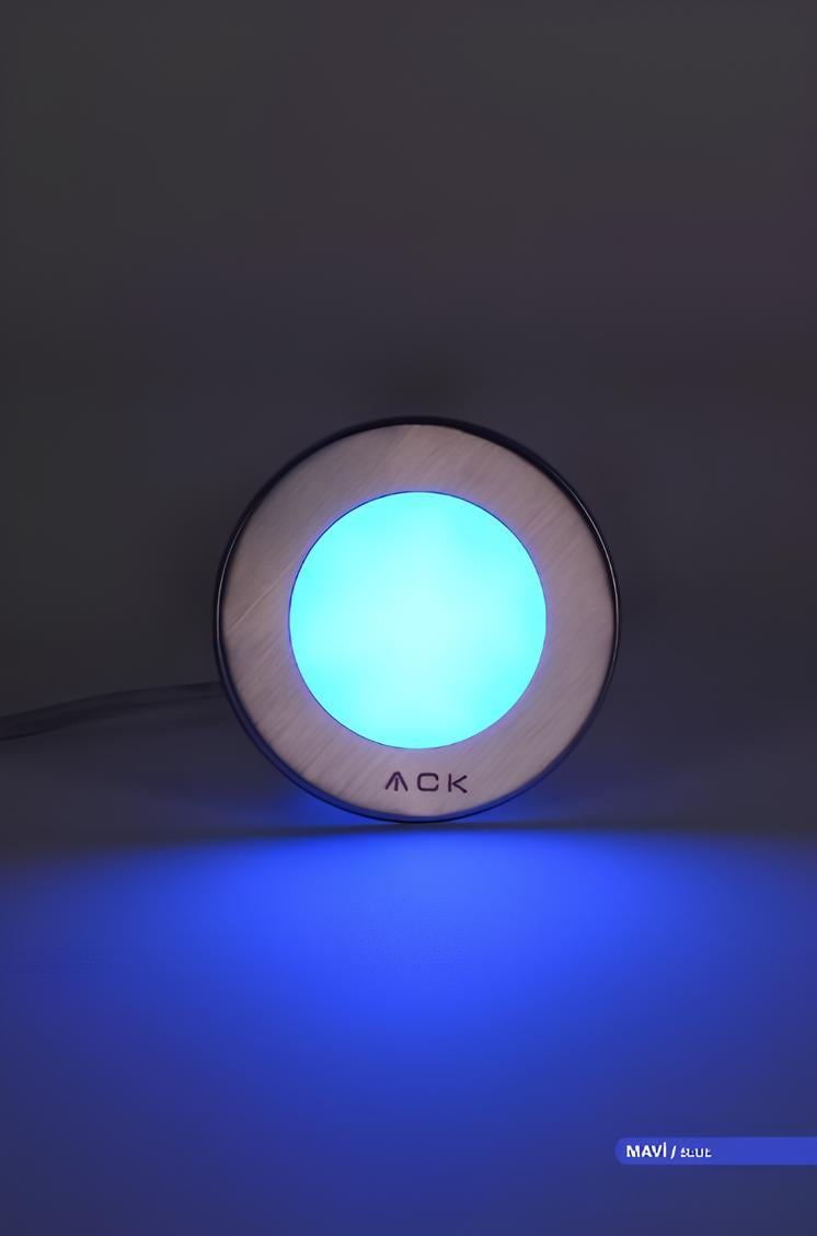 Ack 5 cm Sensörlü Led Merdiven Duvar Armatürü Beyaz Kasa Mavi Işık AH07-00764