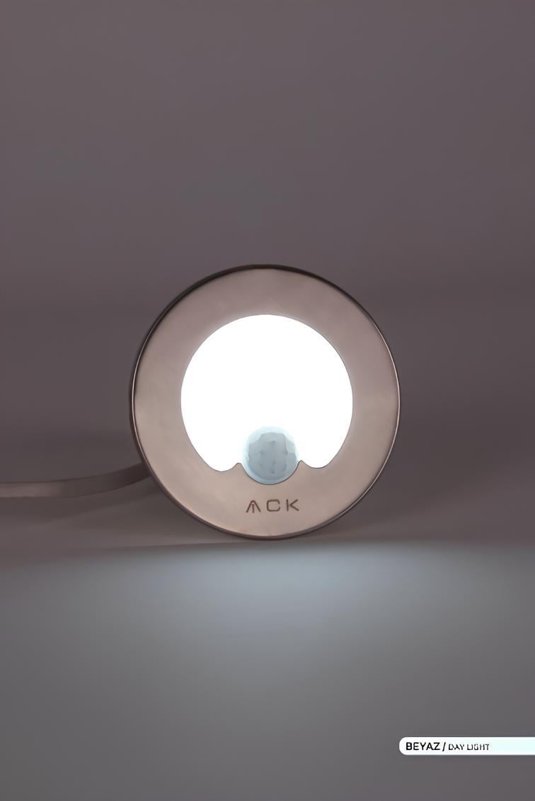 Ack 5 cm Sensörlü Led Merdiven Duvar Armatürü Beyaz Kasa Beyaz Işık AH07-00634