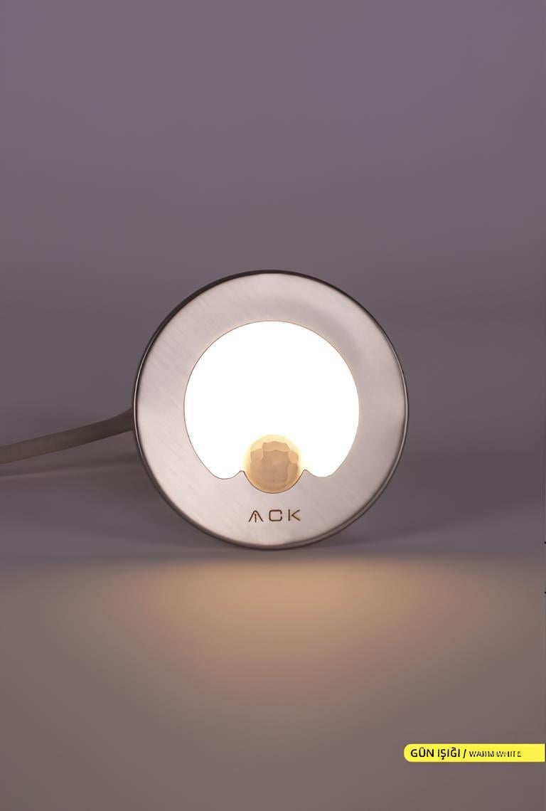 Ack 5 cm Sensörlü Led Merdiven Duvar Armatürü Beyaz Kasa Gün Işığı AH07-00604