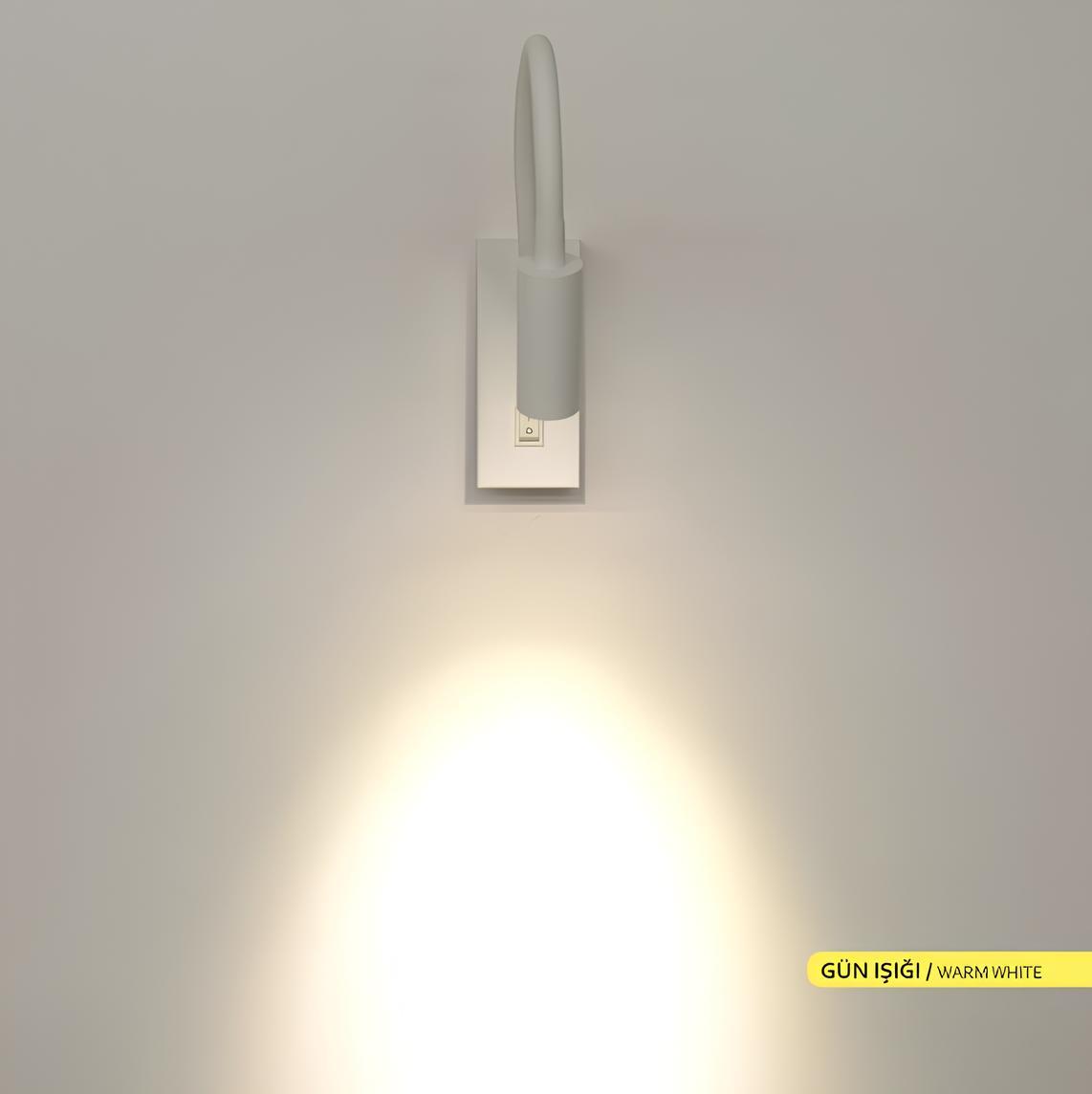 Ack Led Spiralli Aplik Beyaz Kasa Gün Işığı AH09-00300