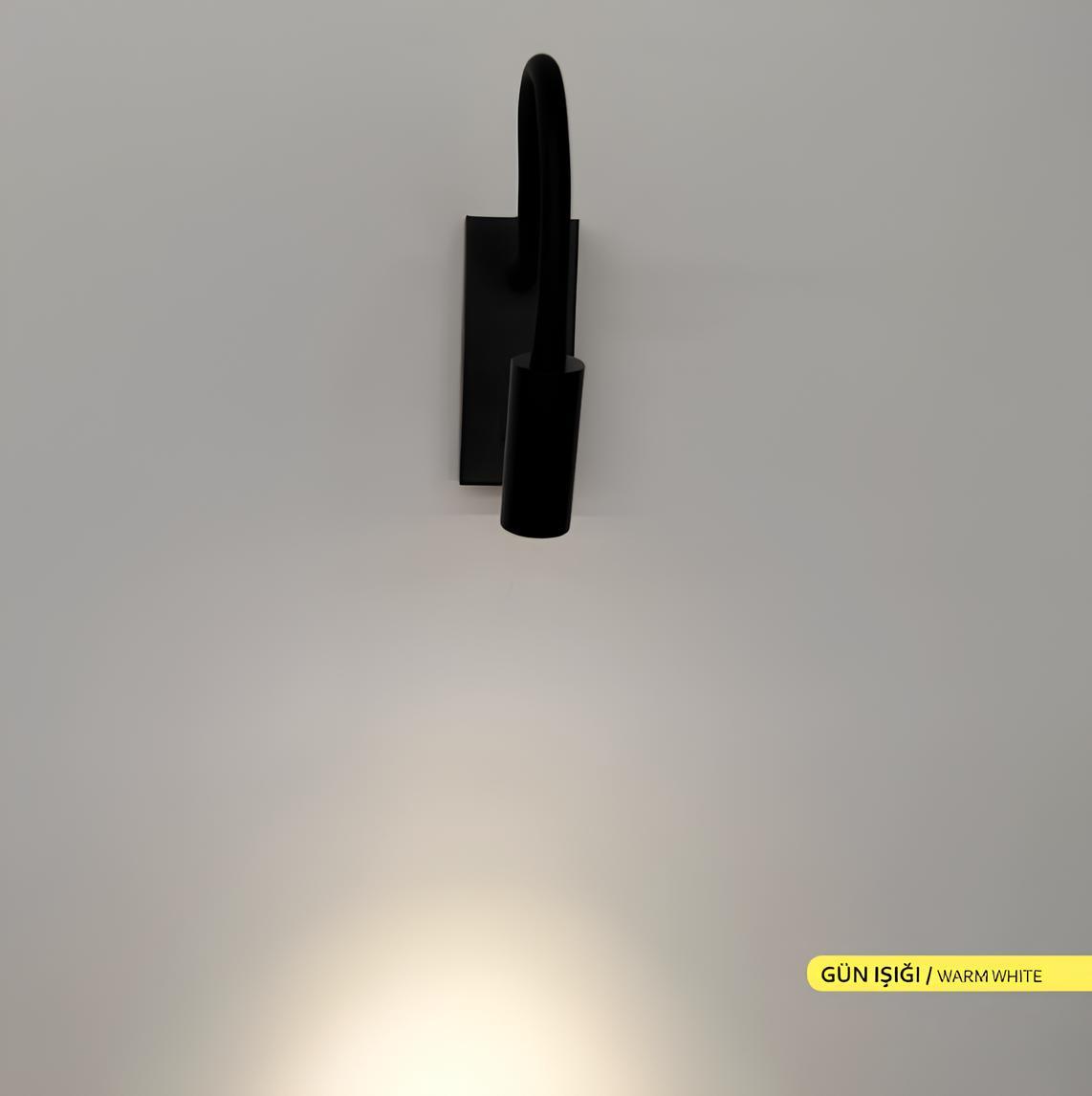 Ack Led Spiralli Aplik Siyah Kasa Gün Işığı AH09-00301