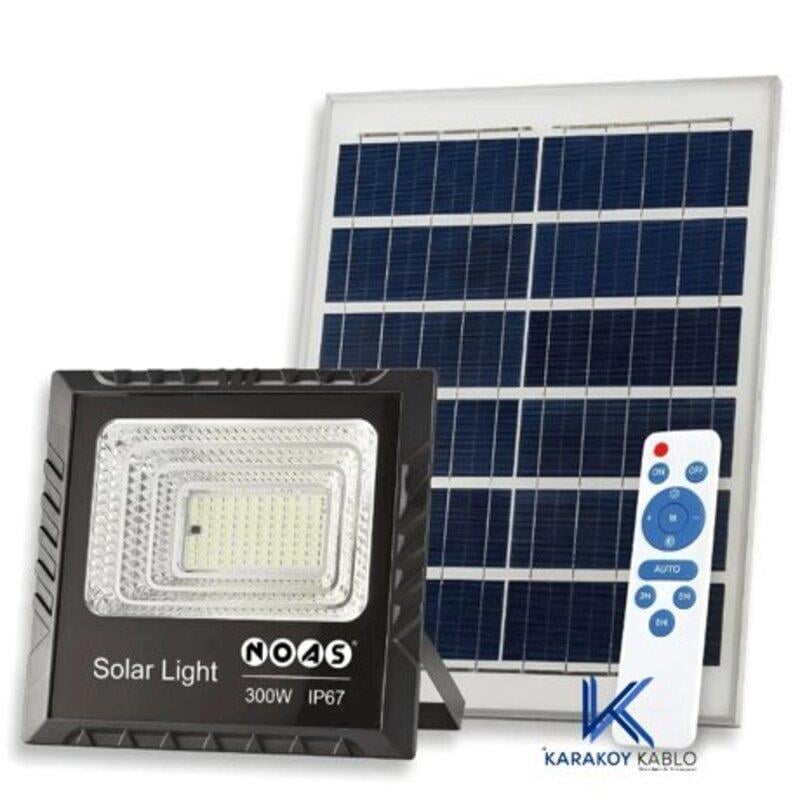 Noas 300 Watt Güneş Enerjili Solar Projektör Kumandalı Beyaz Işık YL71-0301-S