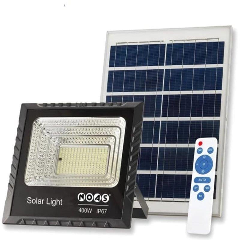 Noas 400 Watt Güneş Enerjili Solar Projektör Kumandalı Beyaz Işık YL71-0401-S