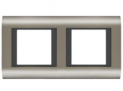 Panasonic Thea Sistema Inox Füme İkili 2x2 mm Çerçeve 