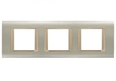 Panasonic Thea Sistema Inox Mat Metalik Dore Üçlü 3x2 mm Çerçeve 