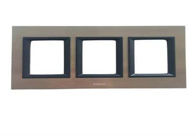 Panasonic Thea Ultima Metalik Inox Üçlü 3x2 mm Çerçeve 