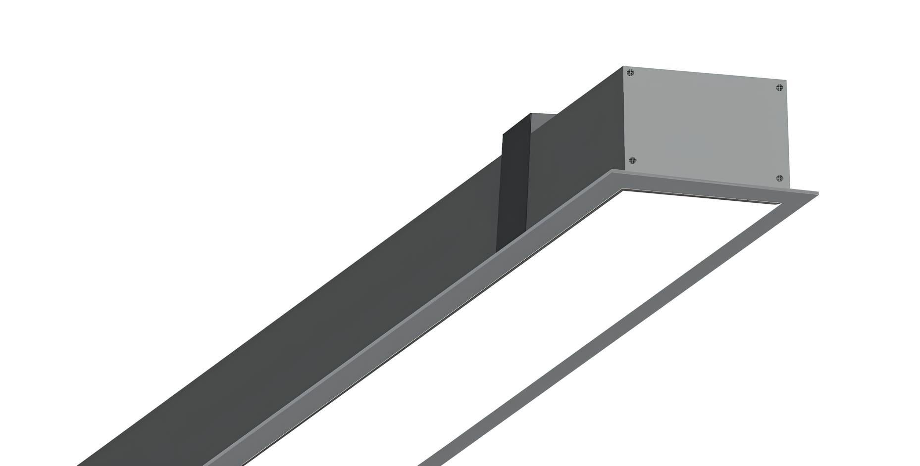 Sıva Altı Linear Armatür Gri Kasa Beyaz Işık