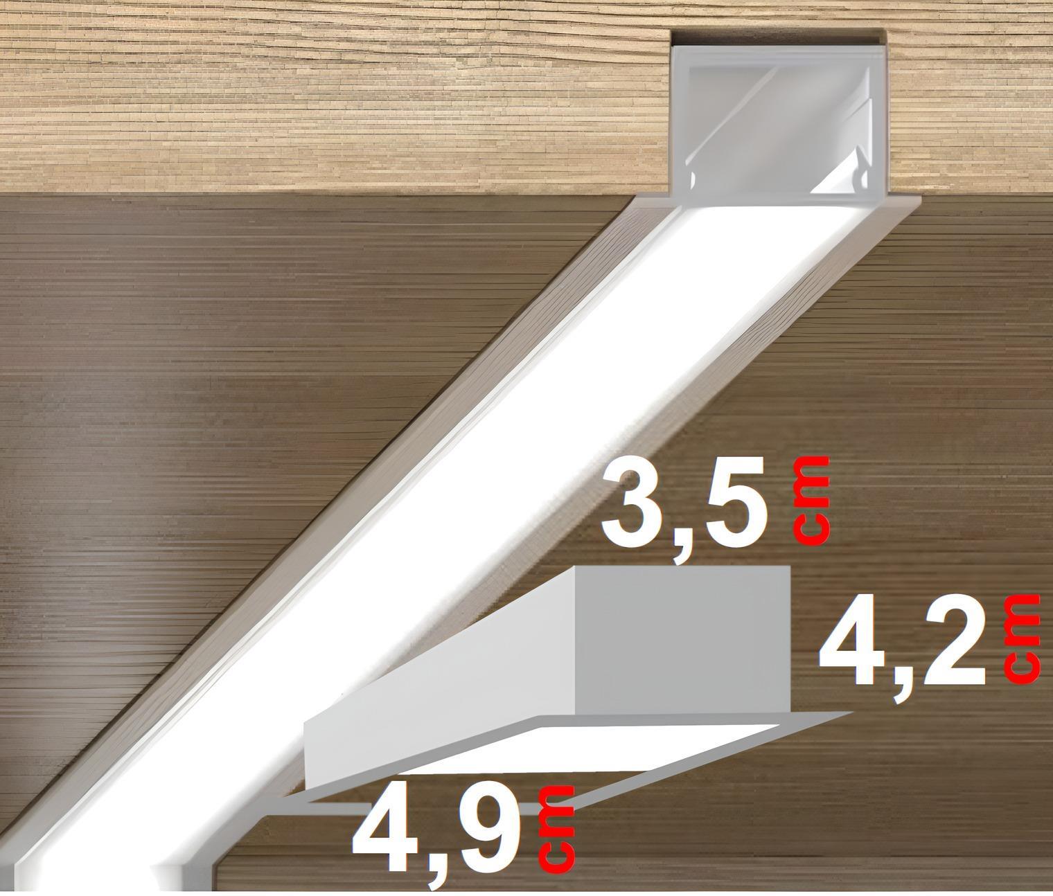 Sıva Altı Linear Armatür Gri Kasa Beyaz Işık