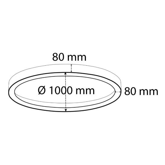 Sıva Üstü Simit Linear Armatür Siyah Kasa Beyaz Işık