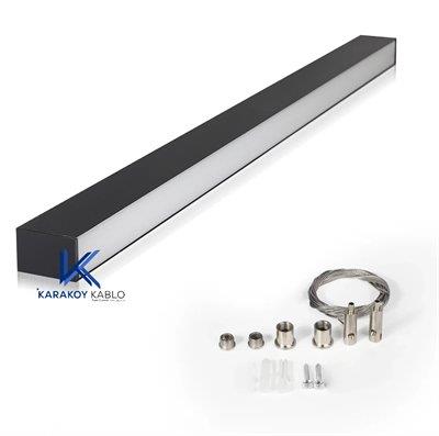 Sıva Üstü Linear Armatür Siyah Kasa Beyaz Işık