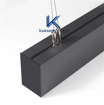 Sıva Üstü Linear Armatür Siyah Kasa Beyaz Işık