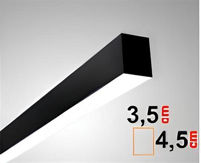 Sıva Üstü Linear Armatür Siyah Kasa Beyaz Işık