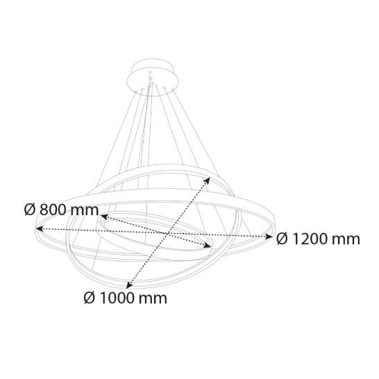 Sıva Üstü Yuvarlak Satürn Linear Armatür Siyah Kasa Beyaz Işık