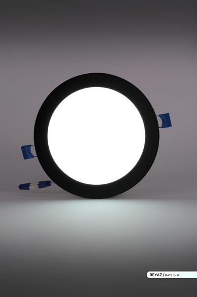 Ack 12 Watt Siyah Kasa Sıva Altı Yuvarlak Led Panel Beyaz Işık AP01-01231