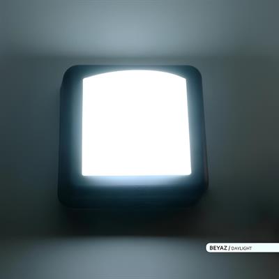 Ack 14 cm Led Duvar Apliği Siyah Kasa Beyaz Işık AH07-05031