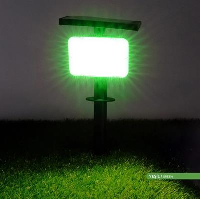 Ack 14 cm Solar Pc Led Bahçe Armatürü Siyah Kasa Yeşil Işık G60-01851