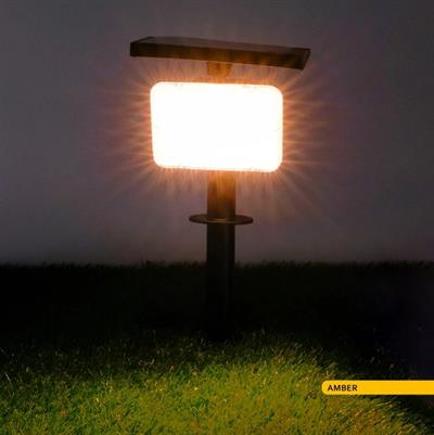 Ack 14 cm Solar Pc Led Bahçe Armatürü Siyah Kasa Amber Işık AG60-01881