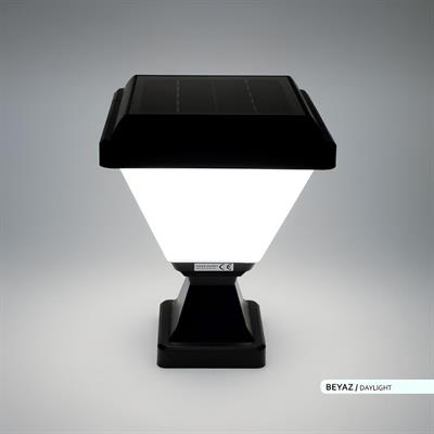 Ack 16 cm Solar Pc Led Bahçe Armatürü Siyah Kasa Beyaz Işık AG60-06831