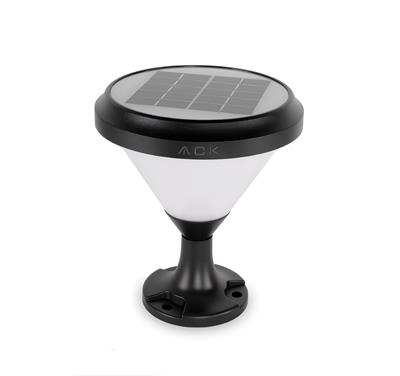 Ack 18 cm Solar Pc Led Bahçe Armatürü Siyah Kasa Gün Işığı AG60-07801
